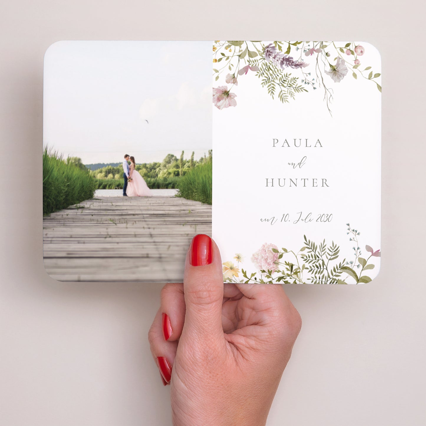 Dankeskarte Hochzeit Landschaft, abgerundete Ränder foto N° 2