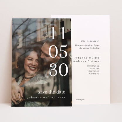 Save the date Karte Hochzeit PortraitPorträt Karneol foto N° 1