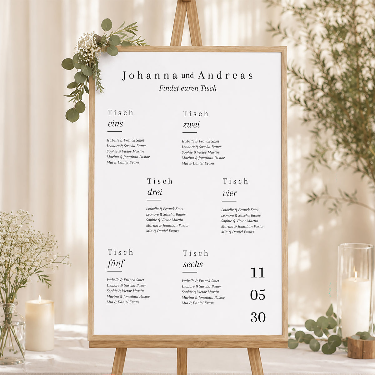 Sitzplan Hochzeit Porträt 60 x 90 cm Karneol foto N° 1