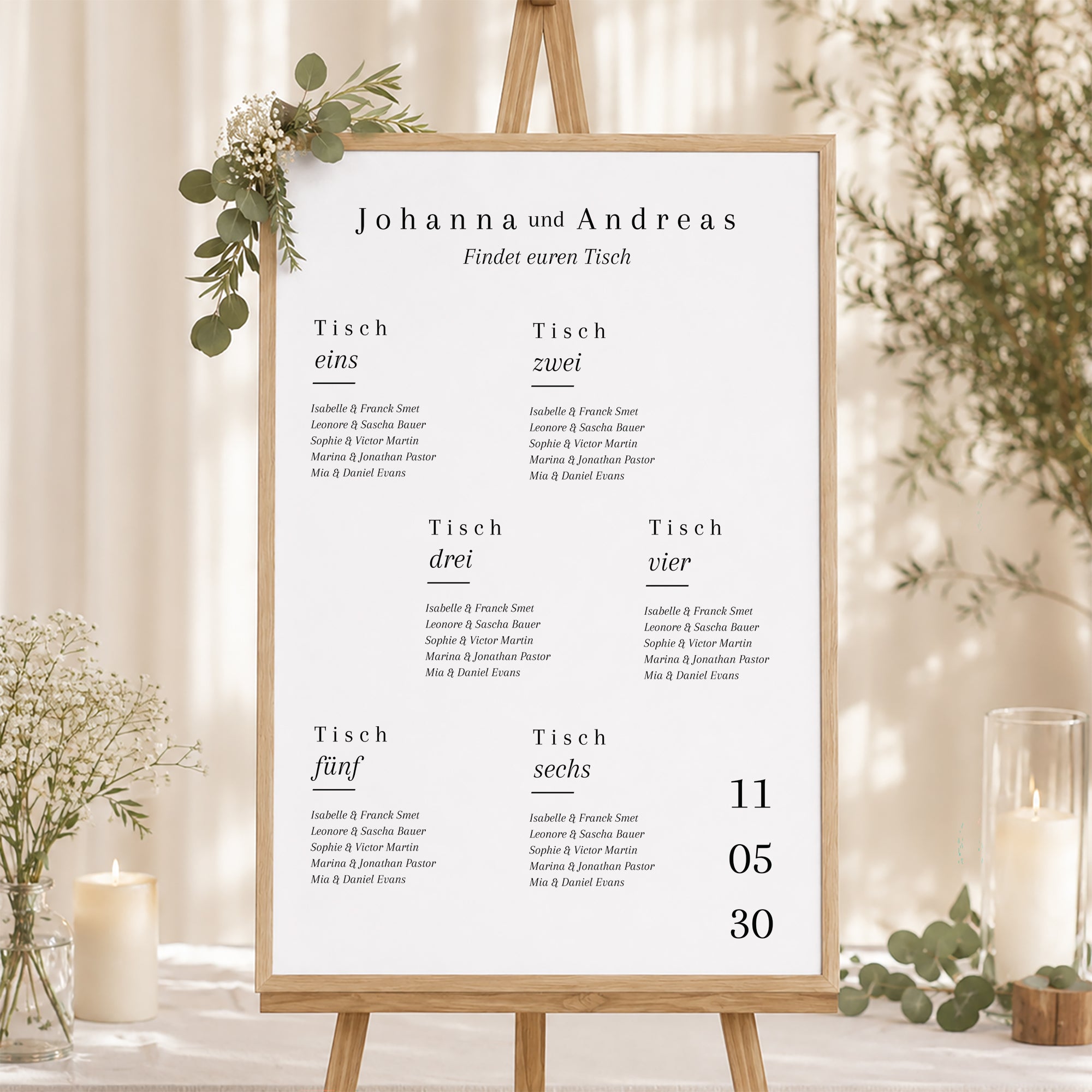 Sitzplan Hochzeit Porträt 60 x 90 cm Karneol foto N° 1