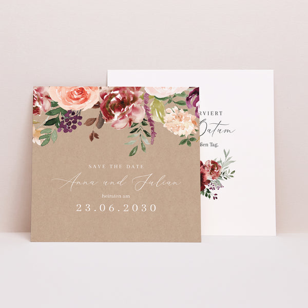 Save the date Karte Hochzeit Quadrat Caudélie foto