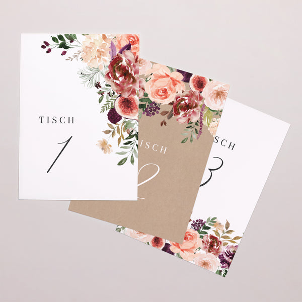 Tischnummern Hochzeit Rechteck Caudélie foto