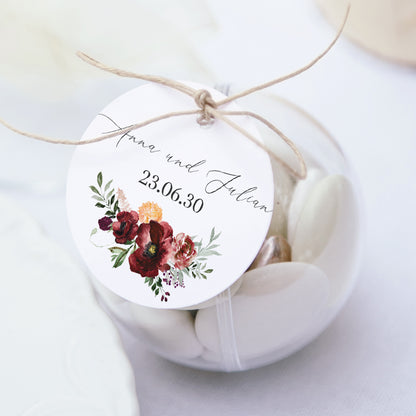 Geschenkbox Hochzeit Kugel mit runder Etikette Caudélie foto N° 1