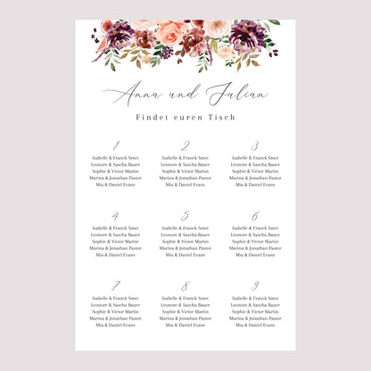 Sitzplan Hochzeit Porträt 60 x 90 cm Caudélie foto N° 2