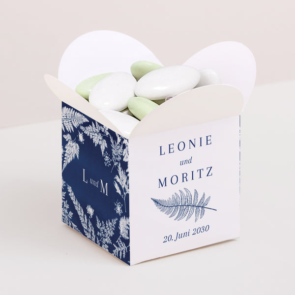 Geschenkbox Hochzeit Schmetterlingsöffnung Cyanotypie II foto