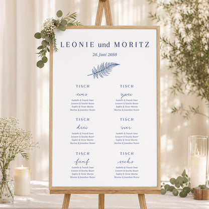Sitzplan Hochzeit Porträt 60 x 90 cm Cyanotypie II foto N° 1