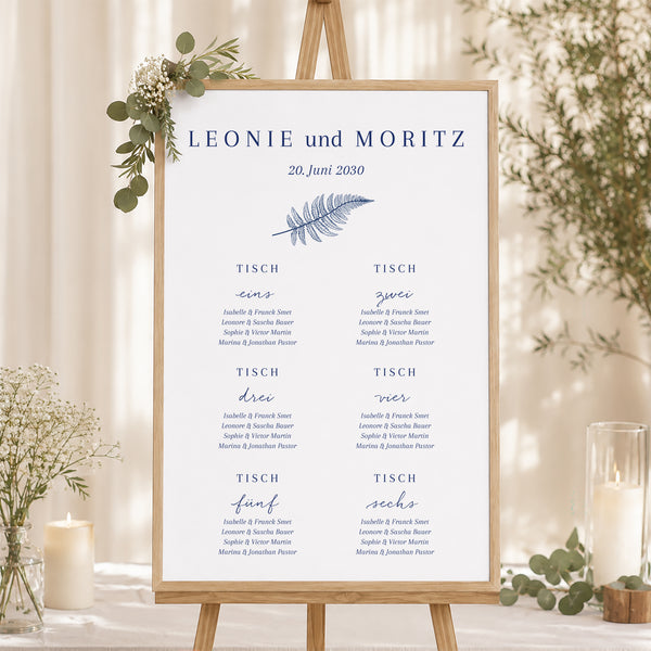 Sitzplan Hochzeit Porträt 60 x 90 cm Cyanotypie II foto