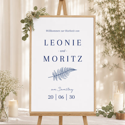 Begrüßungstafel Hochzeit Porträt 60 x 90 cm Cyanotypie II foto N° 1