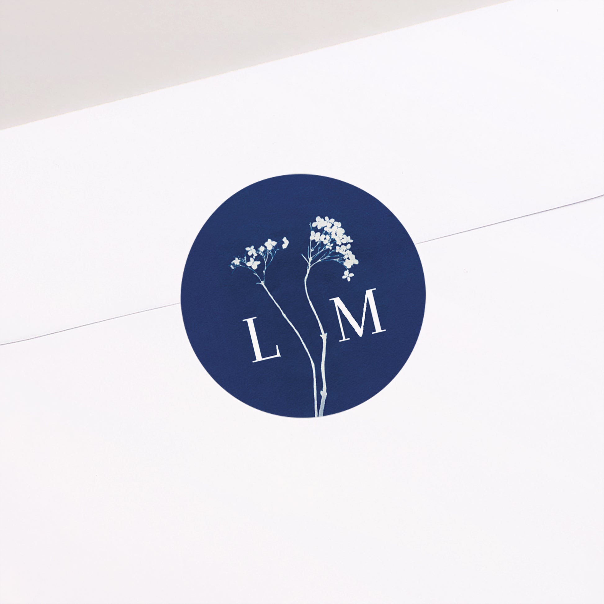 Sticker Hochzeit Rund Cyanotypie II foto N° 2