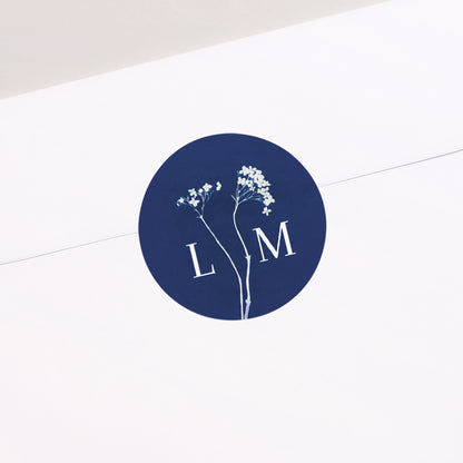 Sticker Hochzeit Rund Cyanotypie II foto N° 2