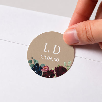 Sticker Hochzeit Rund Pompadour foto N° 1