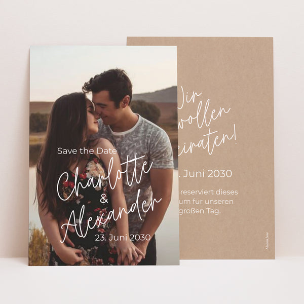 Save the date Karte Hochzeit PortraitPorträt für immer foto