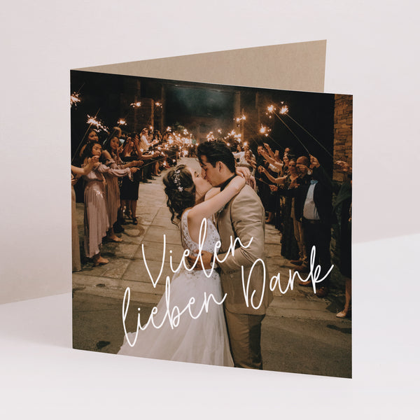 Dankeskarte Hochzeit Doppelflügelfenster für immer foto