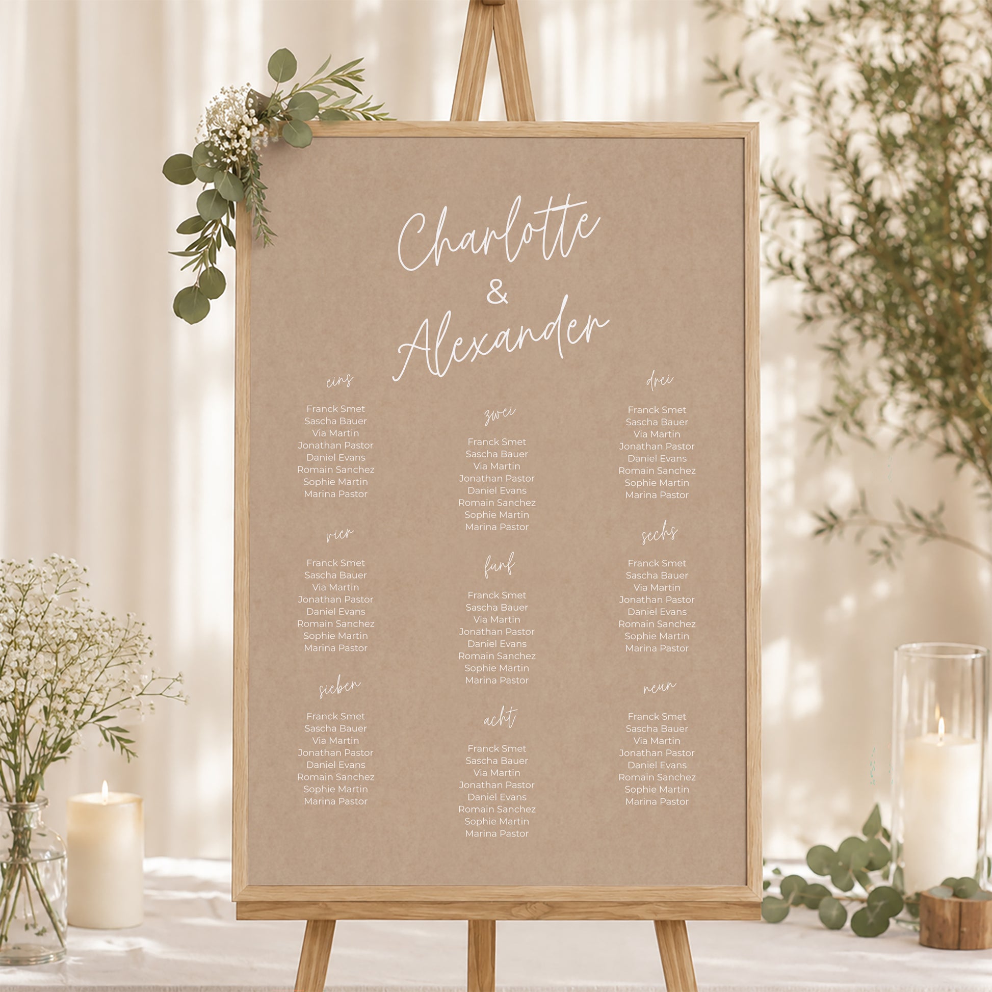 Sitzplan Hochzeit Porträt 60 x 90 cm für immer foto N° 1