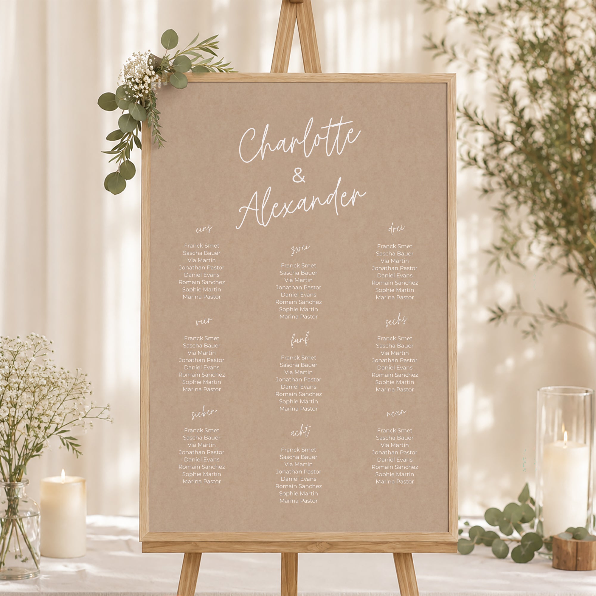 Sitzplan Hochzeit Porträt 60 x 90 cm für immer foto N° 1