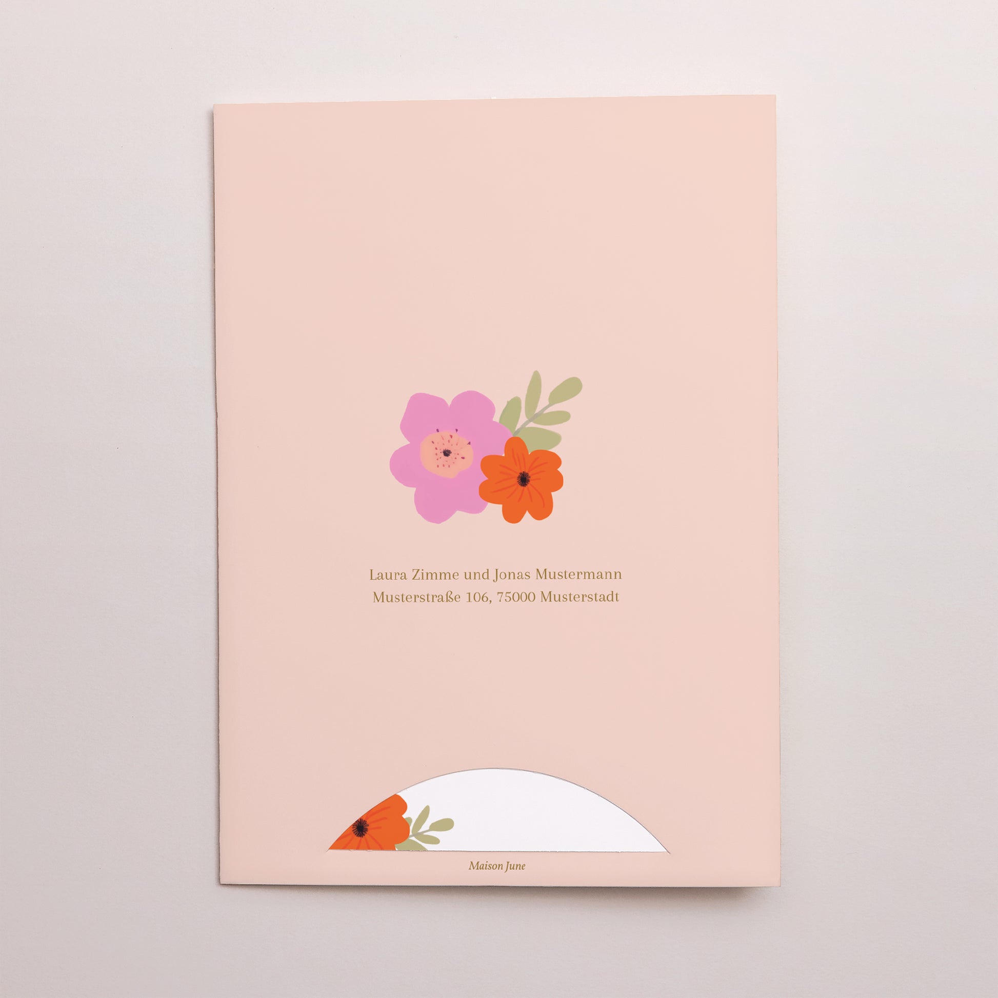 Hochzeitseinladung Hülle für 2 Karten Reigen von Blumen foto N° 5