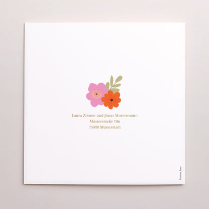 Hochzeitseinladung Doppelflügelfenster Reigen von Blumen foto N° 3