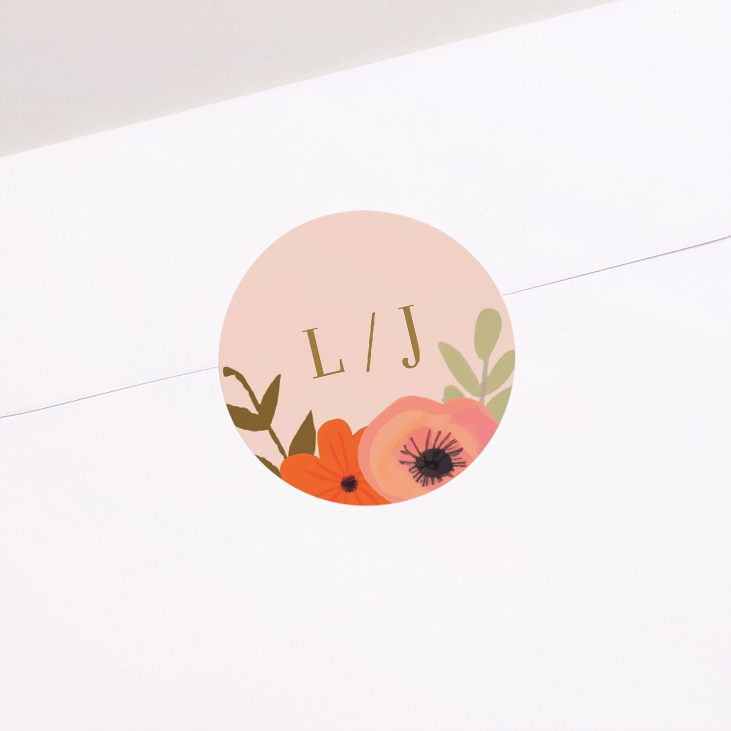 Sticker Hochzeit Rund Reigen von Blumen foto N° 2