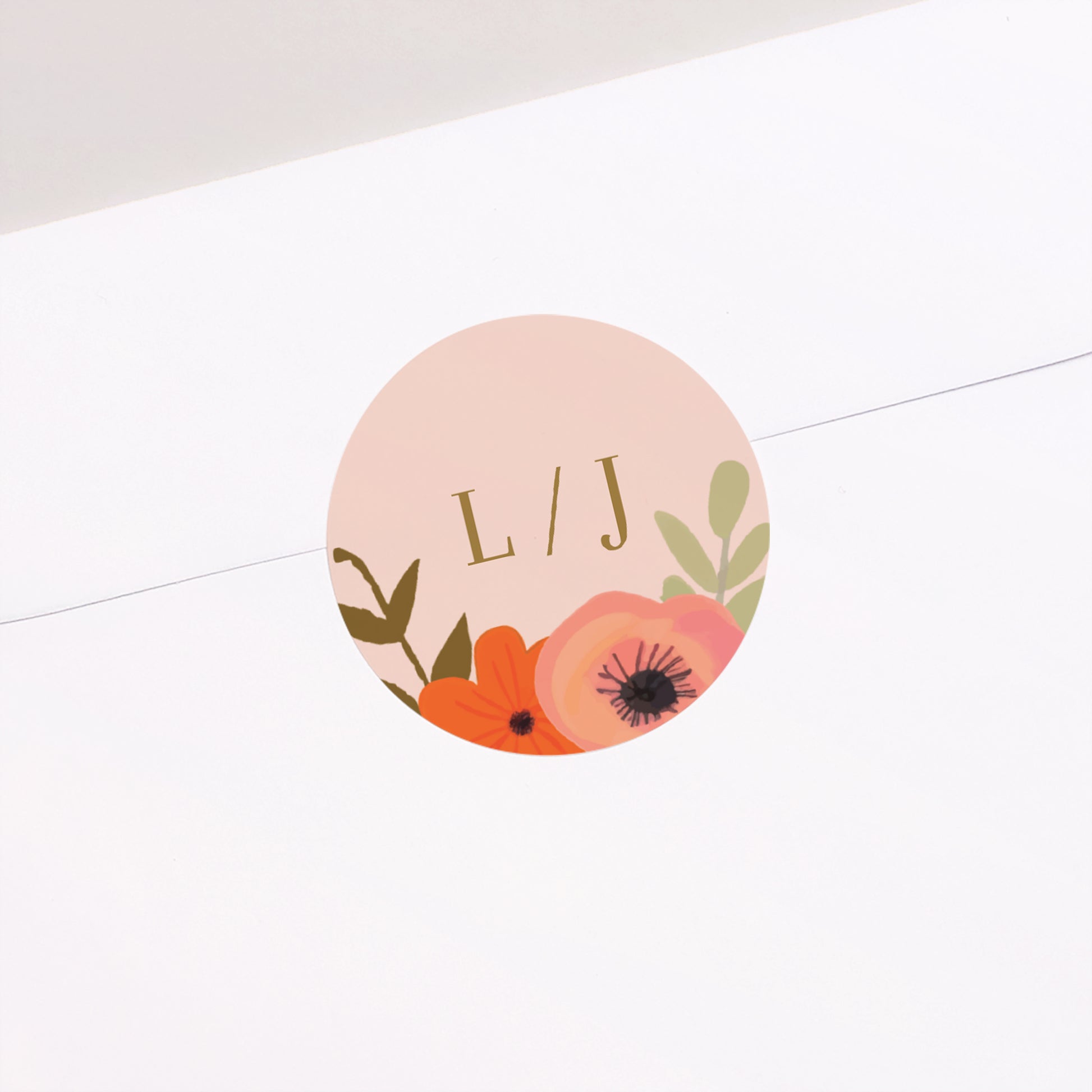 Sticker Hochzeit Rund Reigen von Blumen foto N° 2