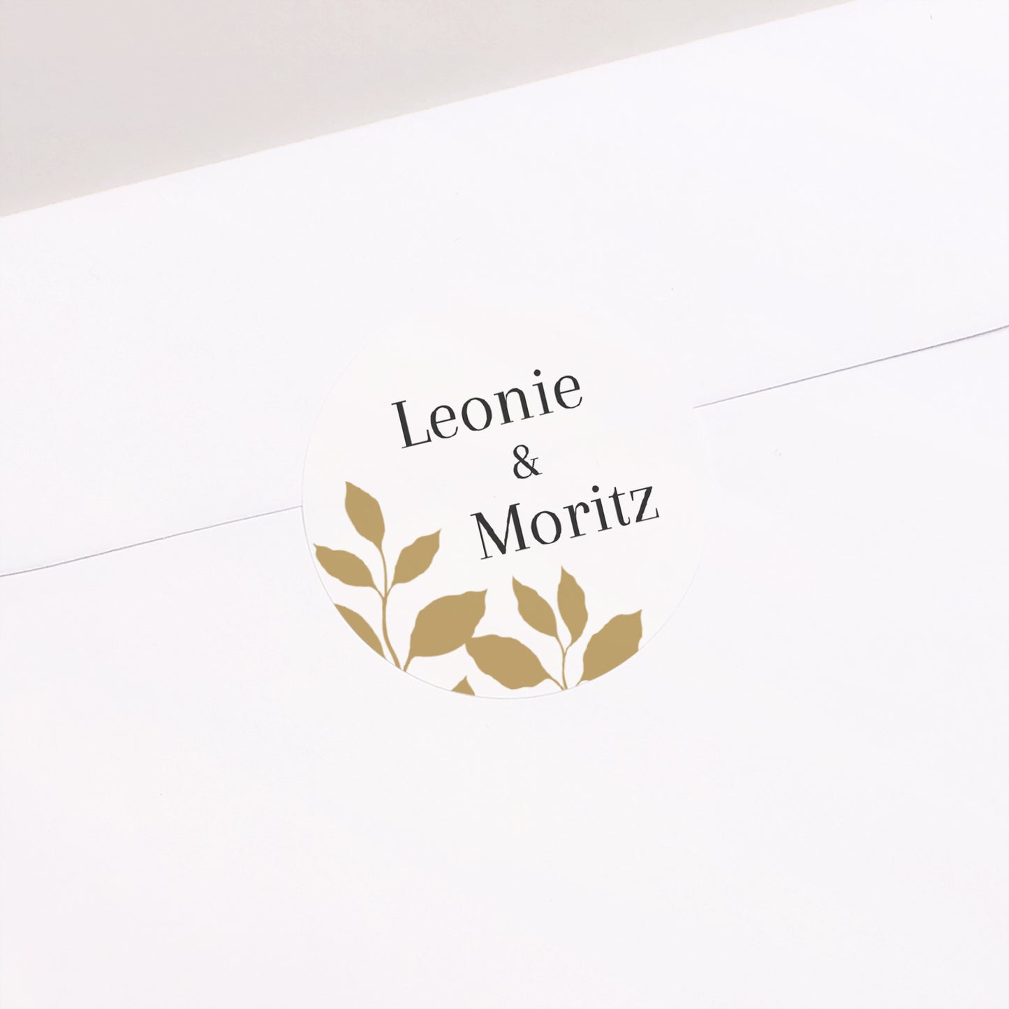 Sticker Hochzeit Rund goldenes Laub foto N° 2