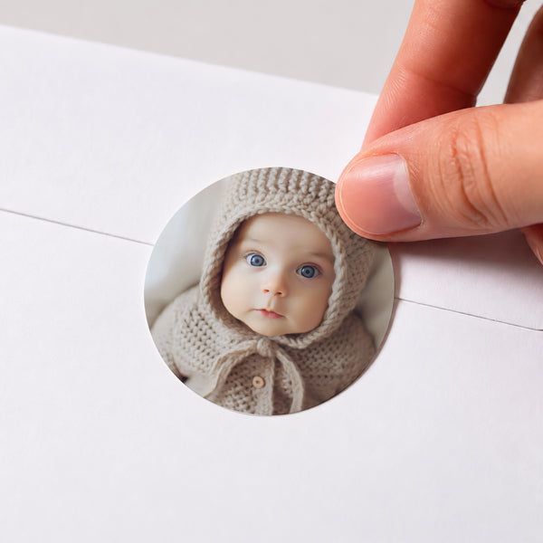 Sticker Geburt Rund Hello foto