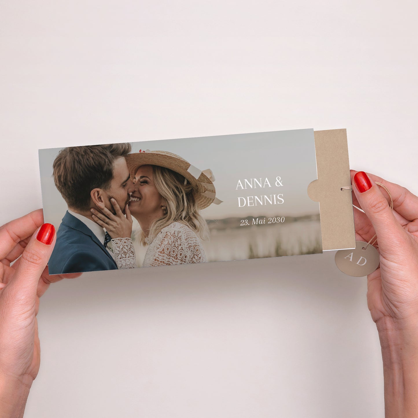 Hochzeitseinladung Mappe 2 Karten, Etikett Ja zum Leben foto N° 2