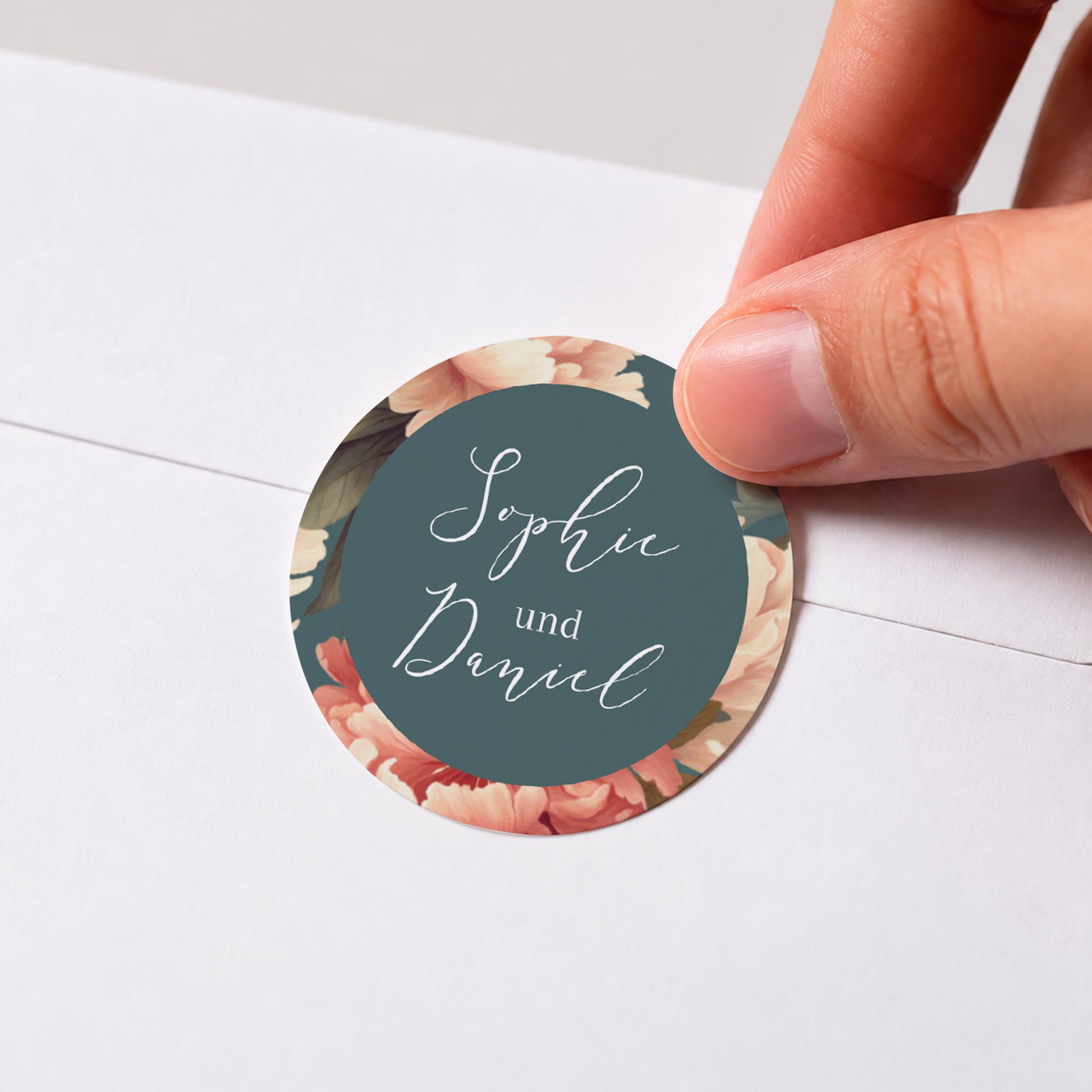 Sticker Hochzeit Rund Nach englischer Art foto N° 1