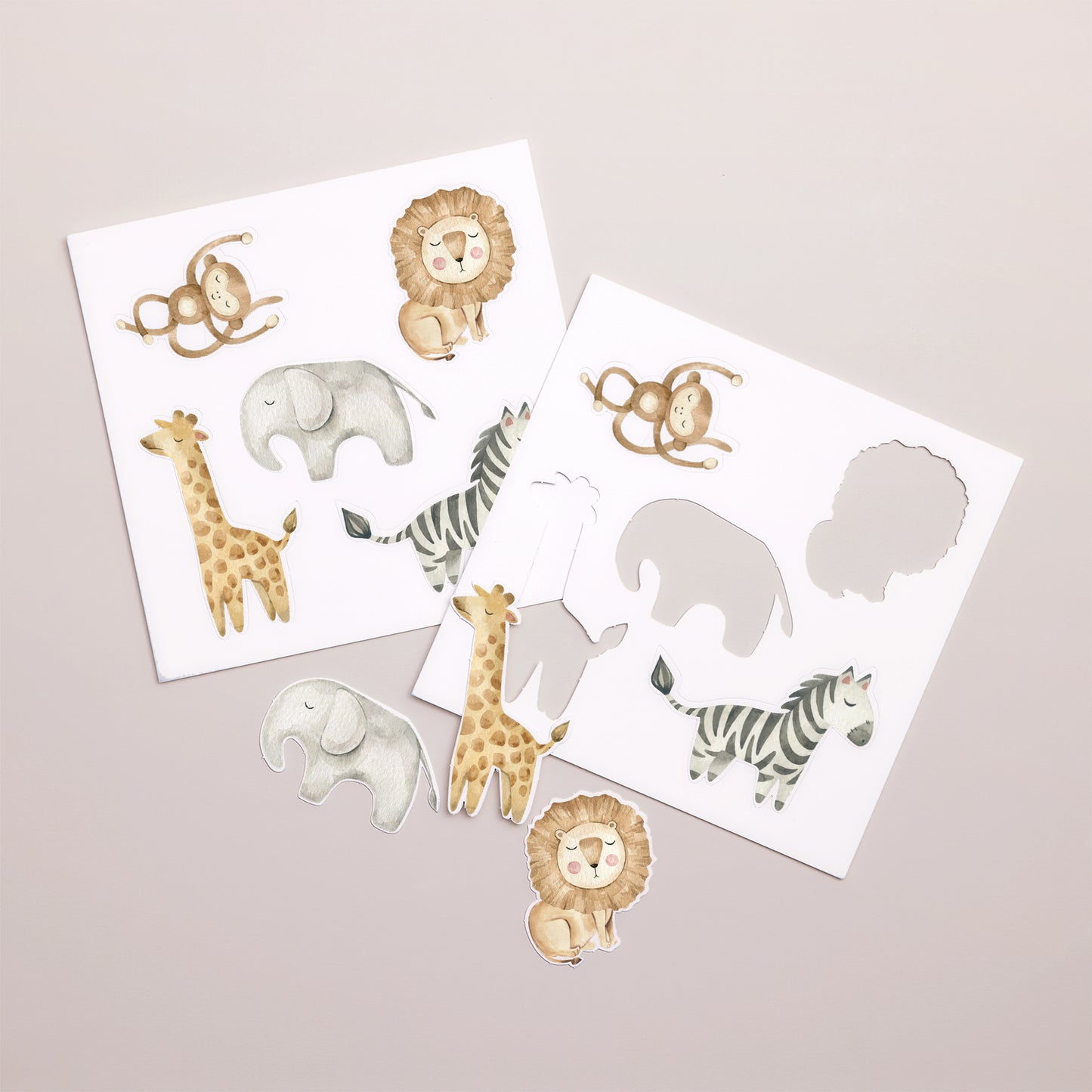 Geburtskarten Doppelter quadratischer Faltflyer, Tiere zum Aufkleben foto N° 4