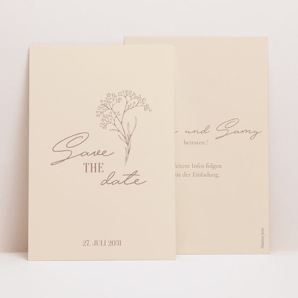 Save the date Karte Hochzeit PortraitPorträt Brin bohème foto