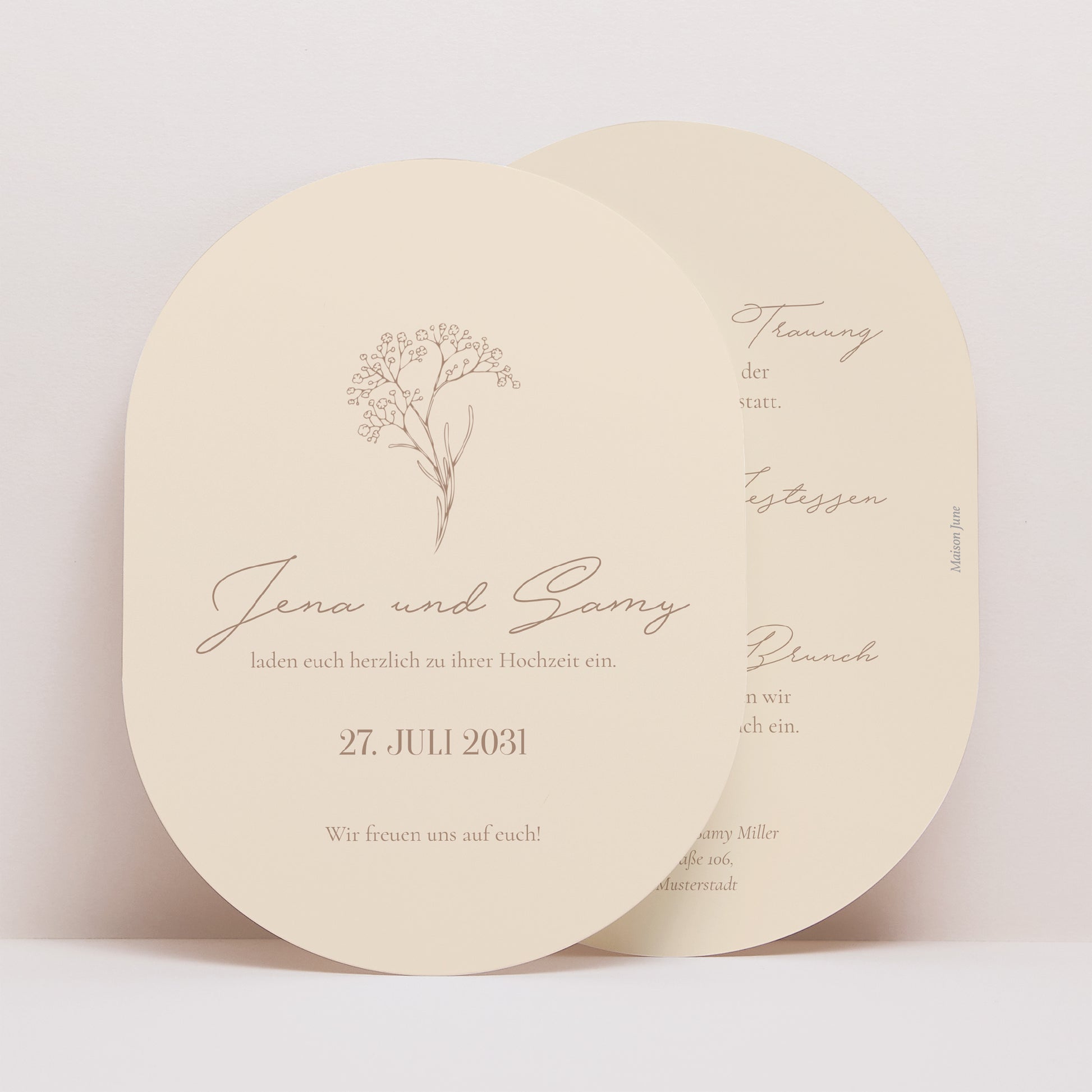 Hochzeitseinladung oval Brin bohème foto N° 1