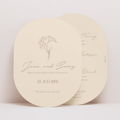 Hochzeitseinladung oval Brin bohème foto N° 1