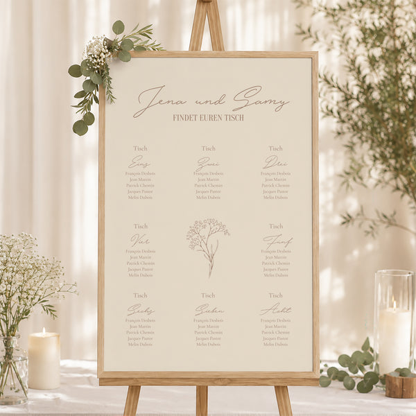 Sitzplan Hochzeit Porträt Brin bohème foto
