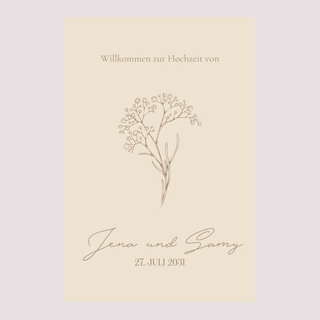 Begrüßungstafel Hochzeit Porträt 60 x 90 cm Brin bohème