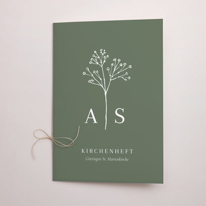 Kirchenheft Hochzeit Doppelflügel Gypsophila silouhette foto N° 1