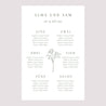 Sitzplan Hochzeit Porträt Gypsophila silouhette foto N° 2