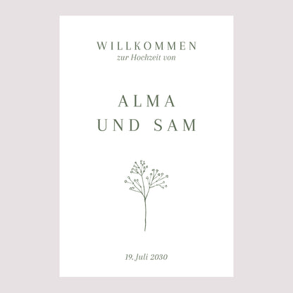 Begrüßungstafel Hochzeit Porträt 60 x 90 cm foto N° 2