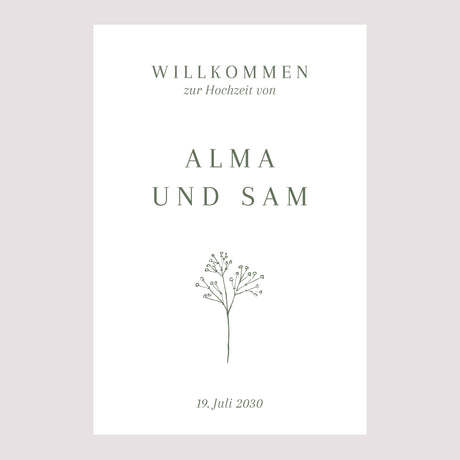 Begrüßungstafel Hochzeit Porträt 60 x 90 cm