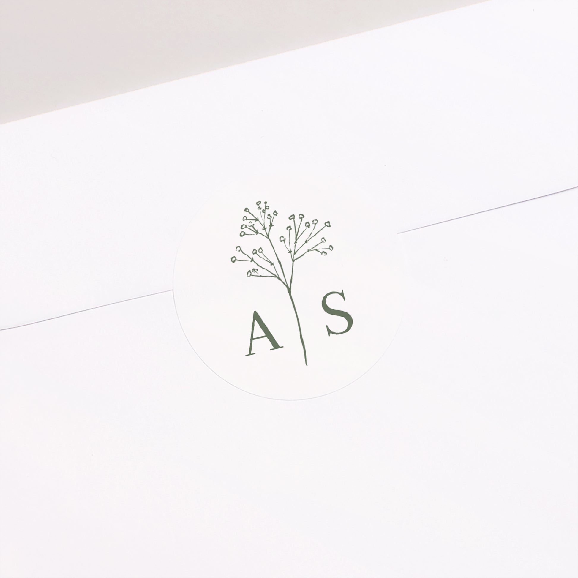 Sticker Hochzeit Rund Gypsophila silouhette foto N° 2