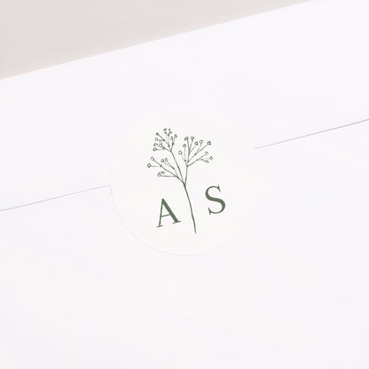 Sticker Hochzeit Rund Gypsophila silouhette foto N° 2