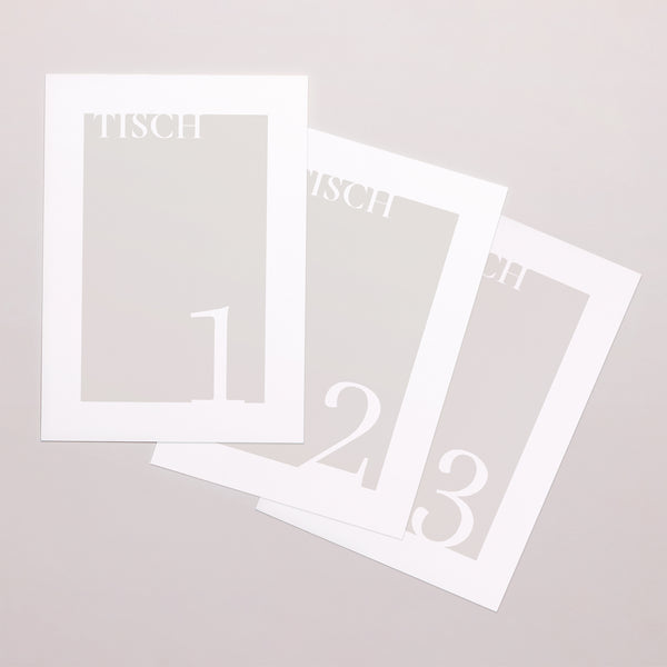 Tischnummern Hochzeit Rechteck Typo und Beige foto