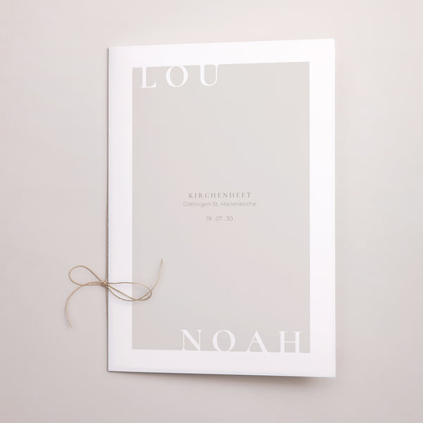 Kirchenheft Hochzeit Doppelflügel Typo und Beige foto