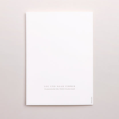 Dankeskarte Hochzeit Doppelflügelporträt Typo und Beige foto N° 3