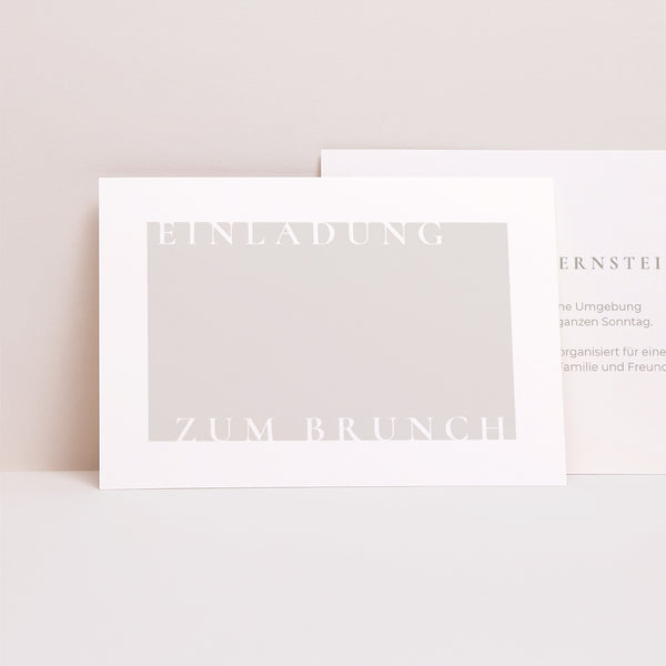 Einladungskarte Hochzeit Landschaft Typo und Beige foto