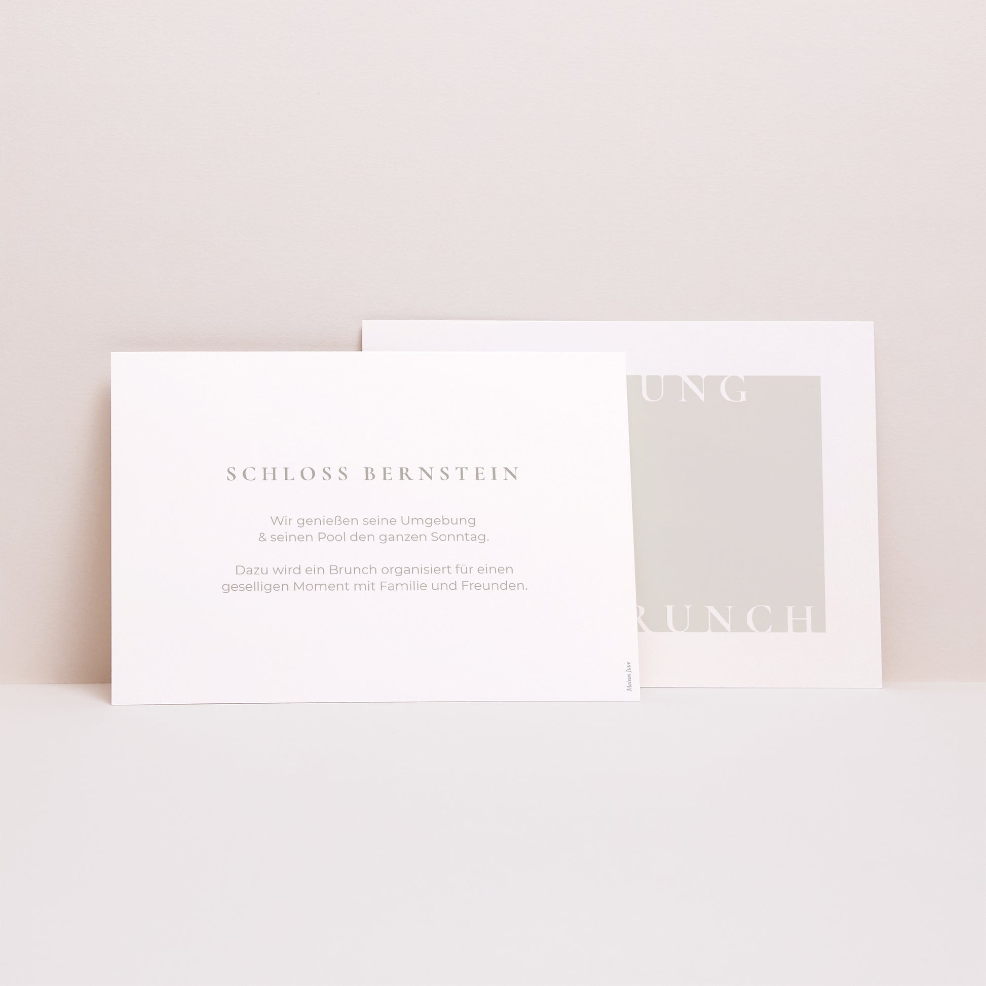 Einladungskarte Hochzeit Landschaft Typo und Beige foto N° 2