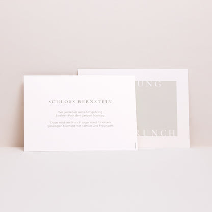Einladungskarte Hochzeit Landschaft Typo und Beige foto N° 2