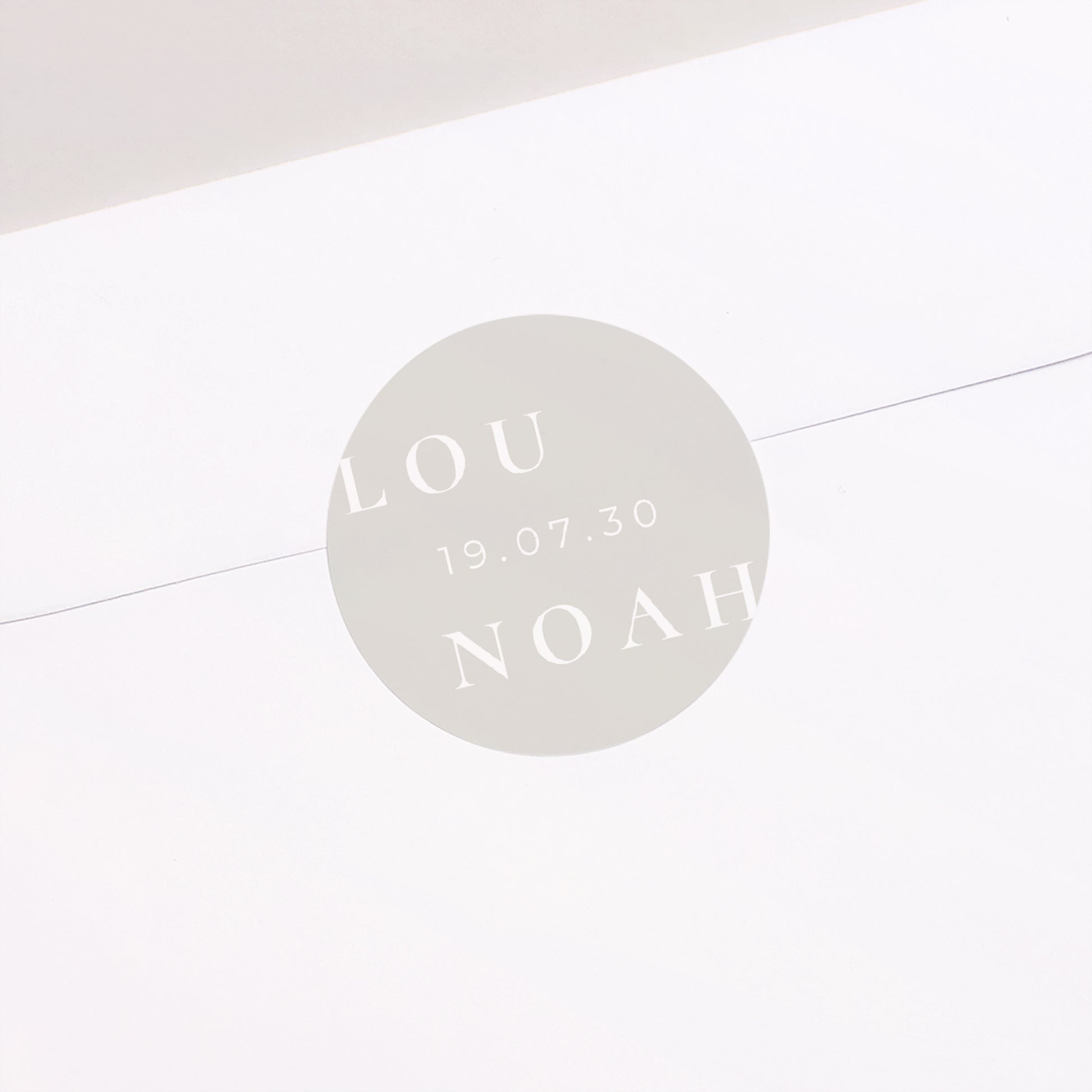Sticker Hochzeit Rund Typo und Beige foto N° 2