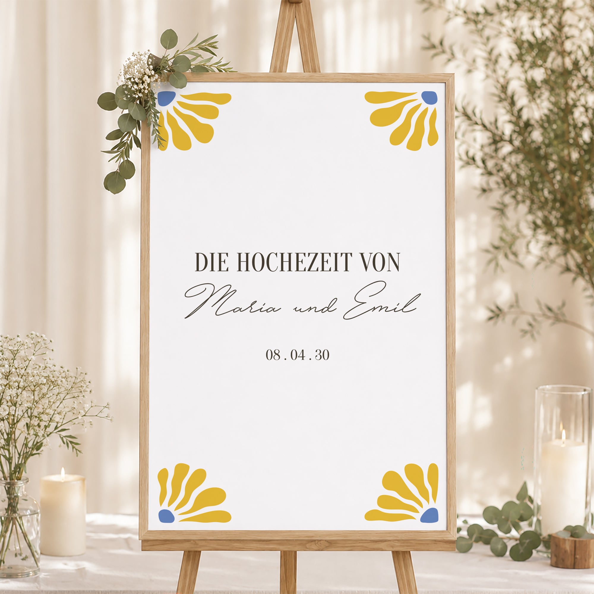 Begrüßungstafel Hochzeit Porträt 60 x 90 cm foto N° 1