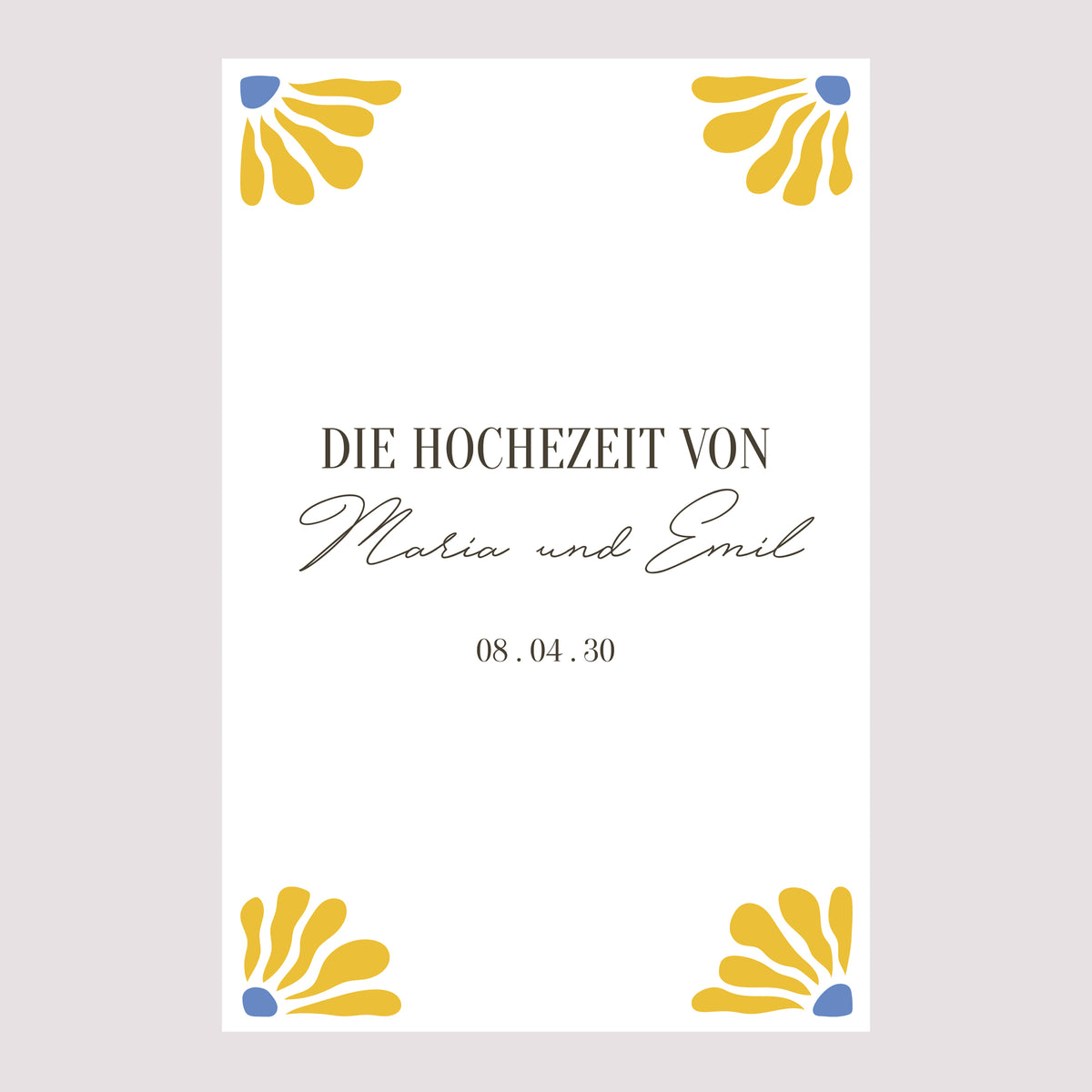 Begrüßungstafel Hochzeit Porträt 60 x 90 cm foto N° 2