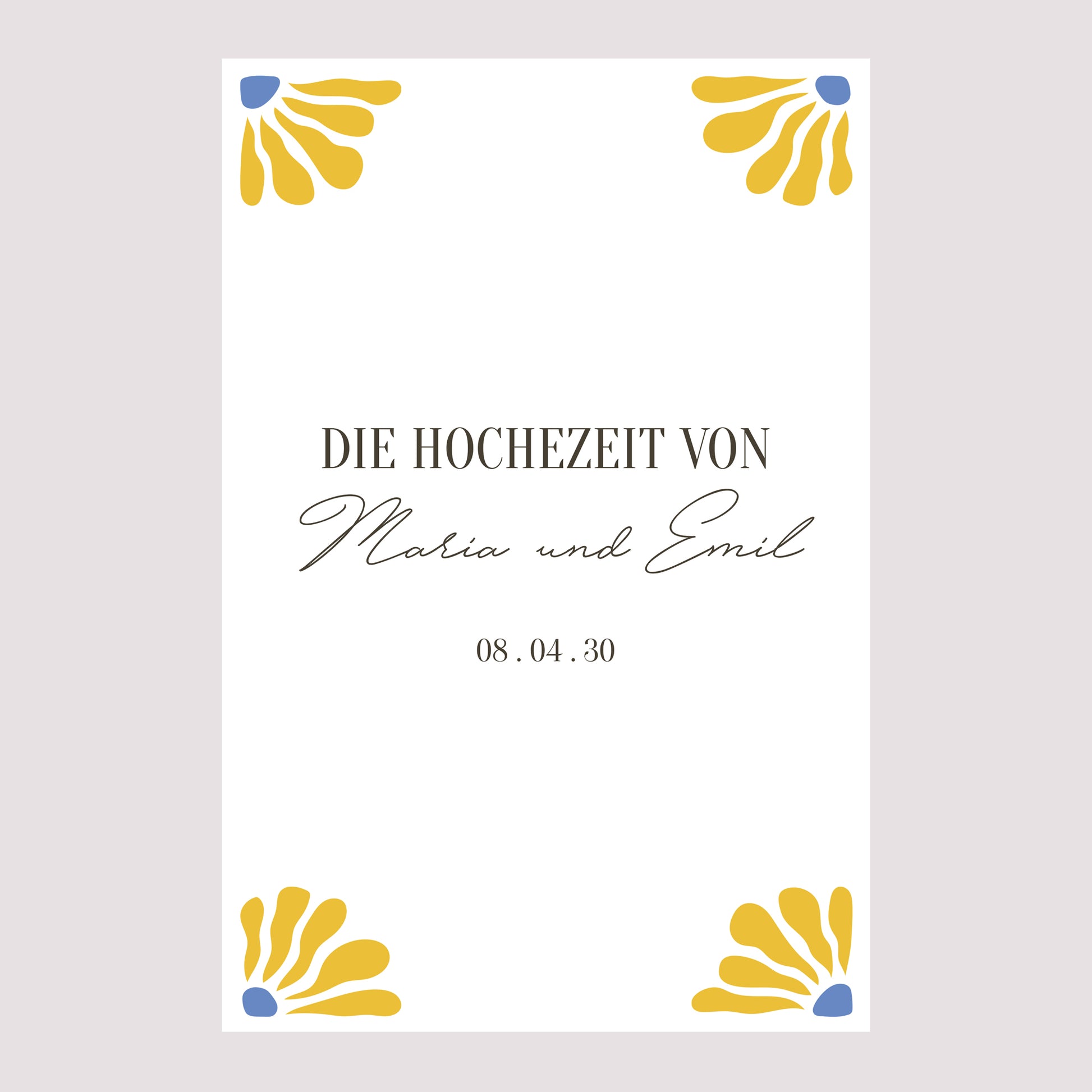 Begrüßungstafel Hochzeit Porträt 60 x 90 cm foto N° 2