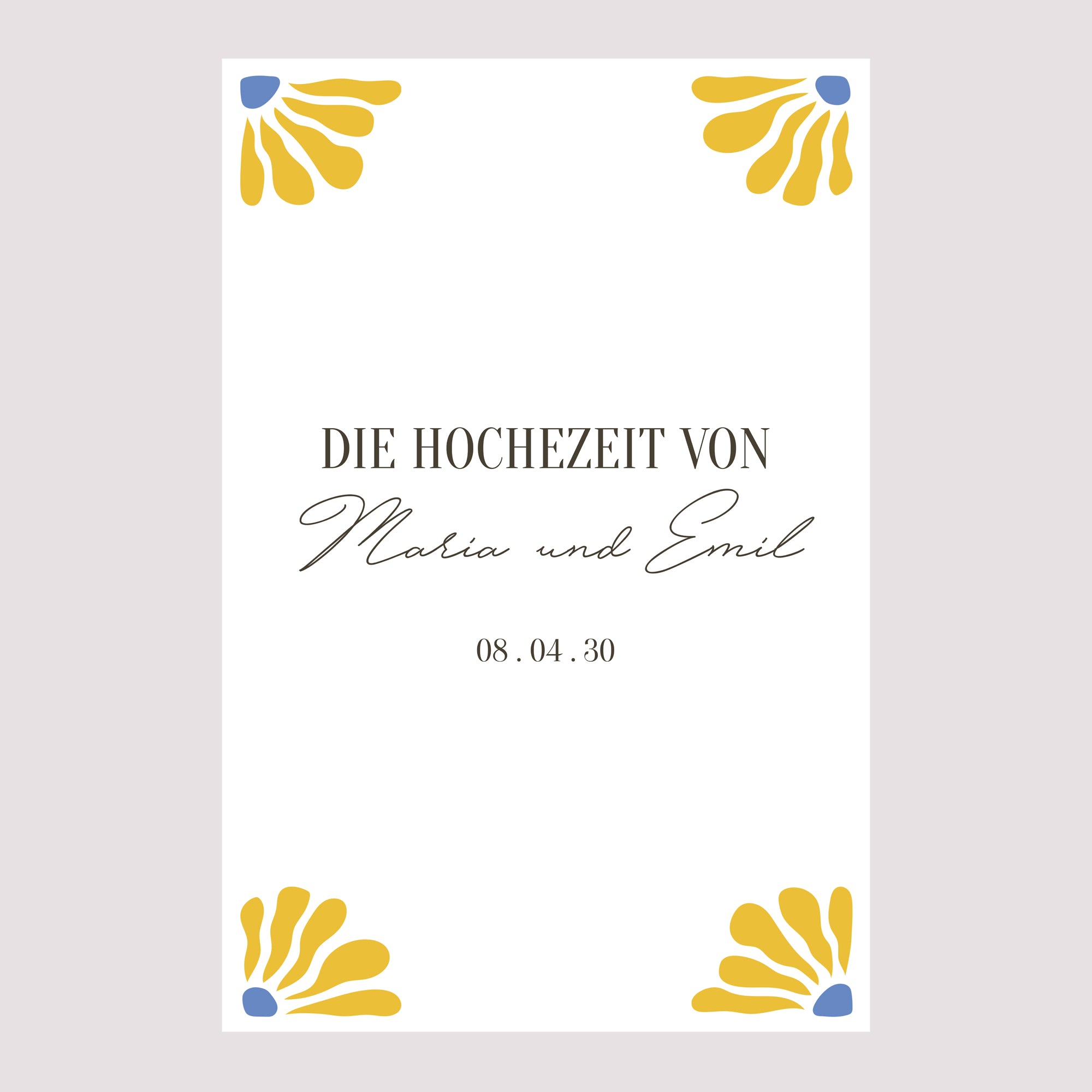 Begrüßungstafel Hochzeit Porträt 60 x 90 cm foto N° 2